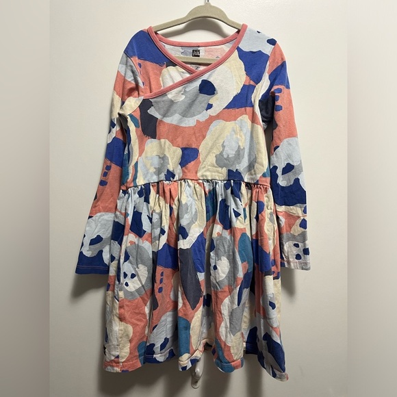 Tea Collection Other - Tea Collection Super Bloom Wrap Neck Dress 200% Cotton Girls Size 7